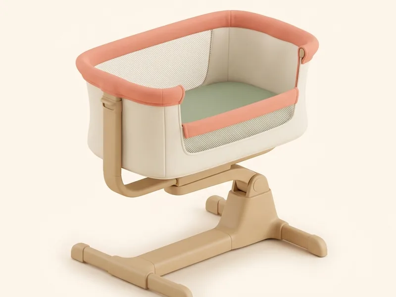 Bedside Bassinet — A safe-sleep bedside bassinet that swivels over your bed